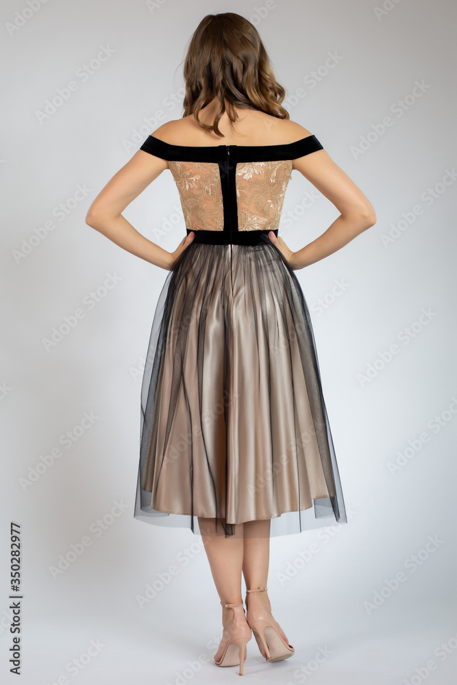 Fototapeta premium young model posing in fashion dress