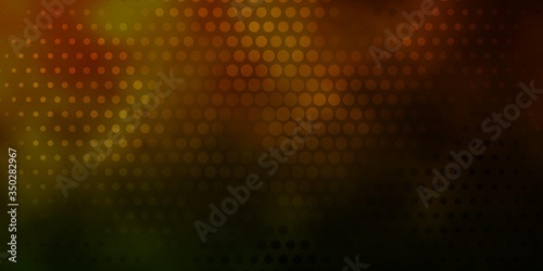 Dark Green, Yellow vector background with bubbles. Abstract decorative design in gradient style with bubbles. New template for a brand book.