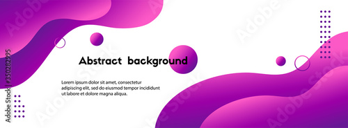 Liquid abstract vector background. Violet wavy fluid long banner template for social media