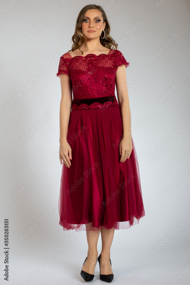 beautiful girl posing in red dress beautiful girl posing in red dress