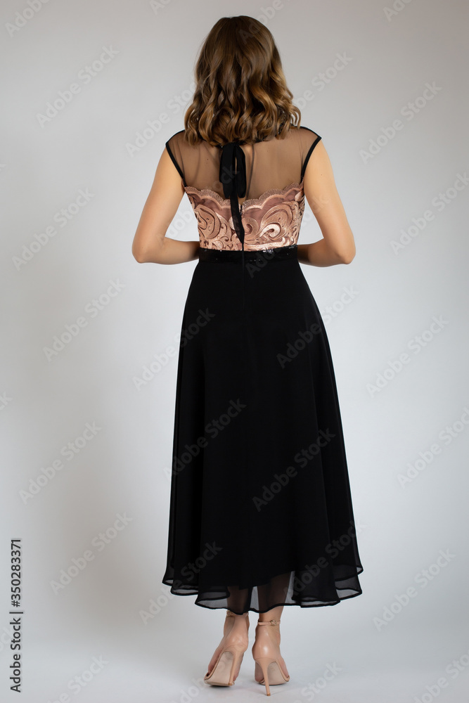 Fototapeta premium young model posing in fashion dress