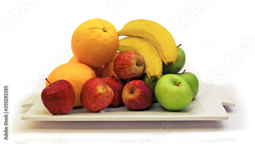 assorted fruit on white background
