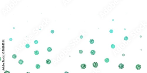 Light green vector background with christmas snowflakes.