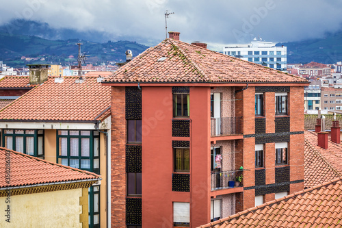 Residential buildings in Cimavilla area of Gijon city, Spain photo