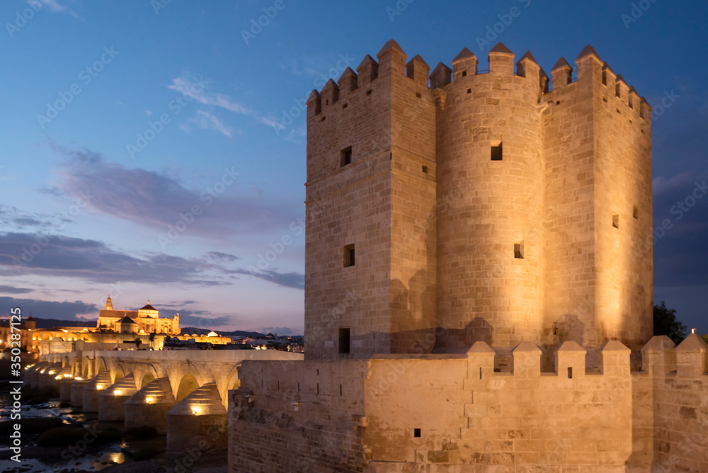 The Calahorra tower is a fortified gate and the roman bridge in Cordoba, Andalusia, Spain