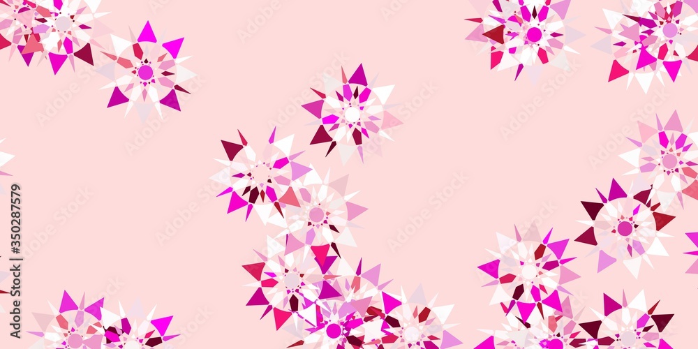 Light pink vector texture with bright snowflakes. Light pink vector texture with bright snowflakes.