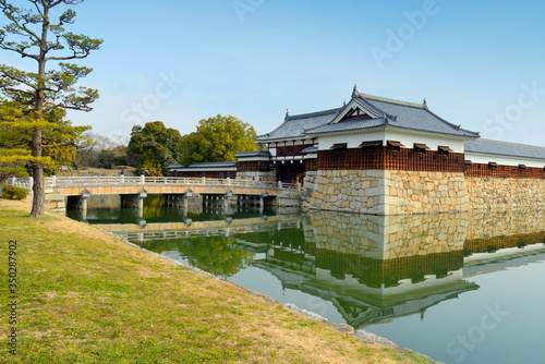 Hiroshima Castle was constructed in 1590s, but was destroyed by the atomic bombing on 1945.  It was rebuilt in 1958, a replica of the original that now is the history museum of the city. 04-11-2015