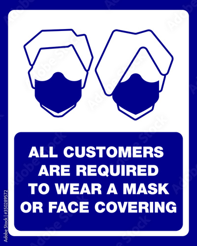 Vector Illustration Warning Poster: Covid 19 prevention and awareness for public, wear face masks