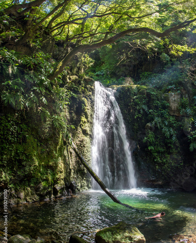walk and discover the prego salto waterfall on the island of sao miguel, azores. © seb hovaguimian