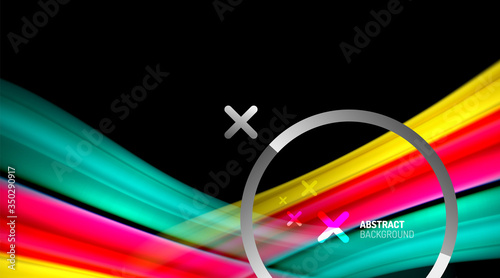 Swirl, curve blurred color lines, holographic rainbow liquid style gradient waves for Wallpaper, Banner, Background, Card, Book Illustration, landing page © antishock