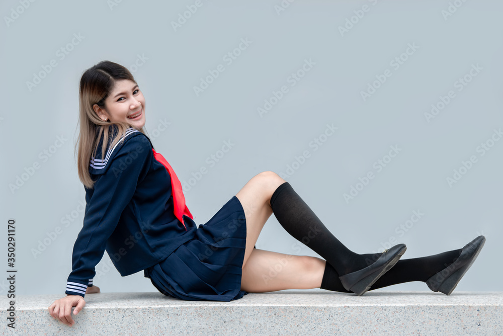 Portrait of asian woman wear student dress japan style,Thailand people,Cute girl pose for take a picture,Lifestyle of modern woman Portrait of asian woman wear student dress japan style,Thailand people,Cute girl pose for take a picture,Lifestyle of modern woman