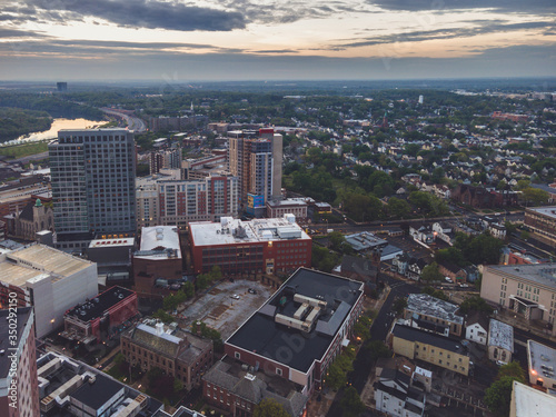 Aerial Sunrise in New Brunswick New Jersey photo