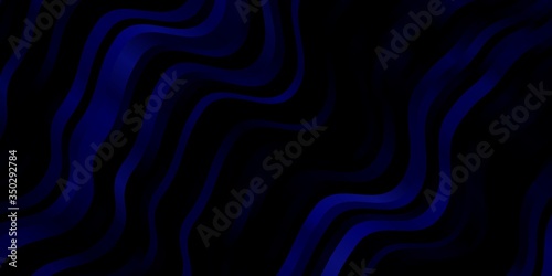 Dark BLUE vector background with bows. Colorful illustration in circular style with lines. Best design for your posters  banners.