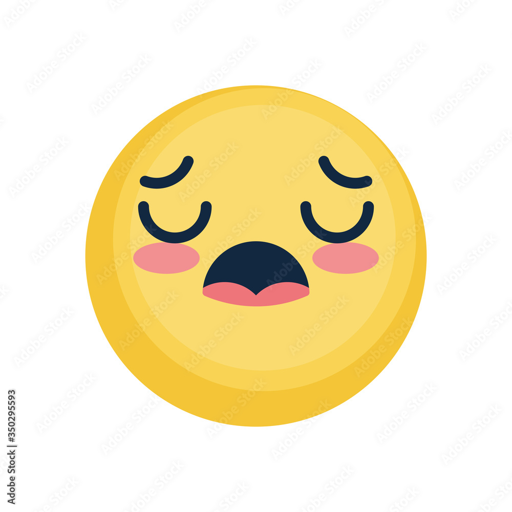 Fototapeta premium emoji coughing icon, flat style