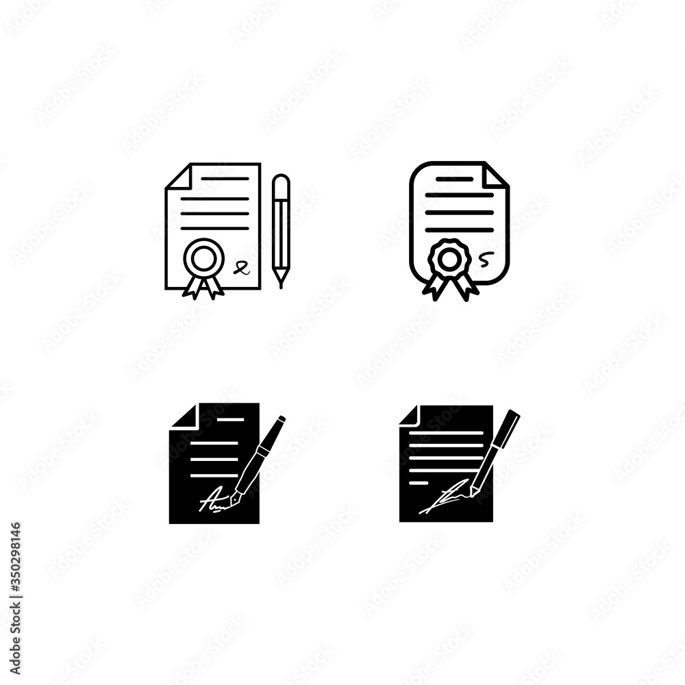 Contract signing icon vector logo Contract signing icon vector logo