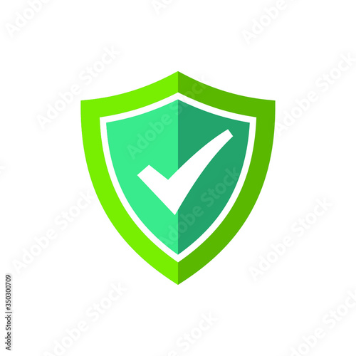 Shield check mark logo icon design template element/ Vector illustration of shield with right tick on white background