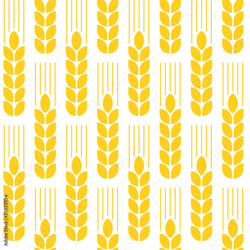 Seamless wheat patterns. Vector background.