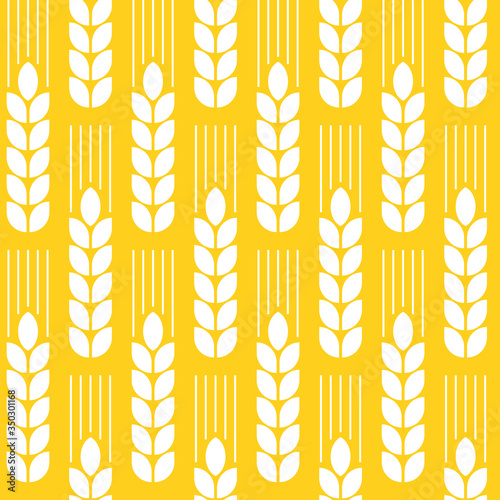 Seamless wheat patterns. Vector background.