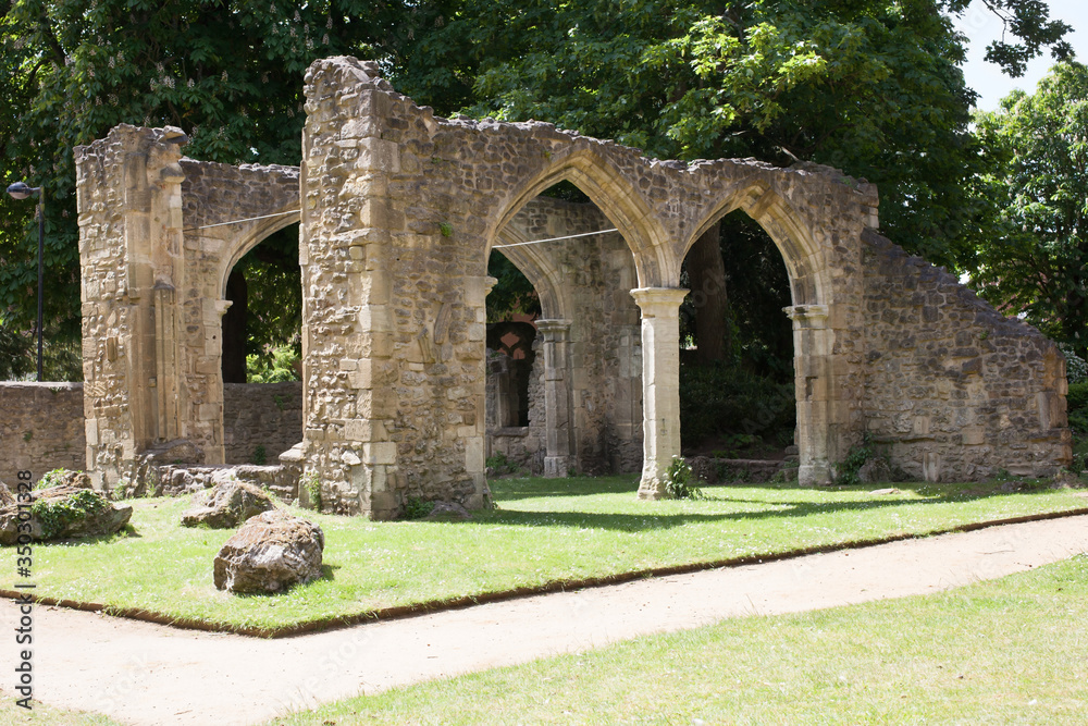 The Abbey ruins in Abingdon, Oxfordshire, UK