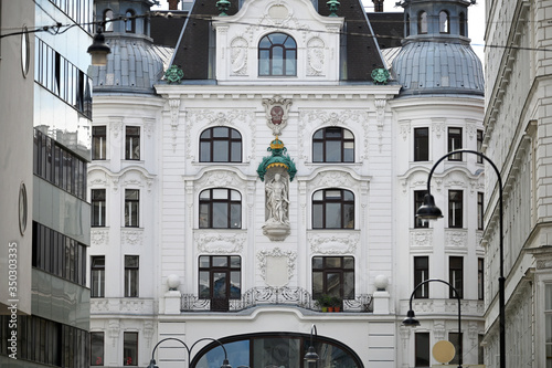 Photography old building with statue exterior in Vienna Austria