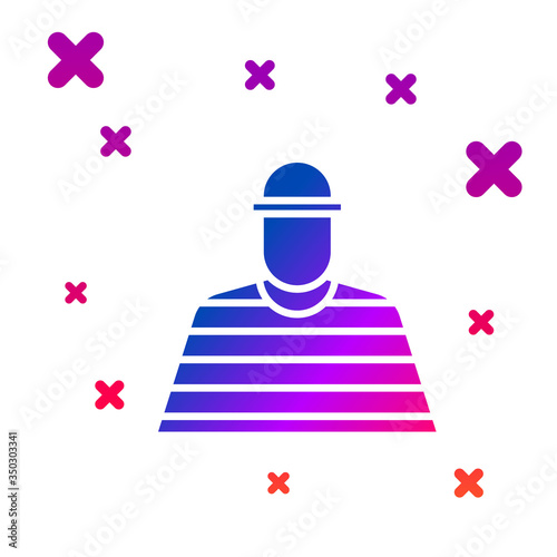Color Prisoner icon isolated on white background. Gradient random dynamic shapes. Vector Illustration