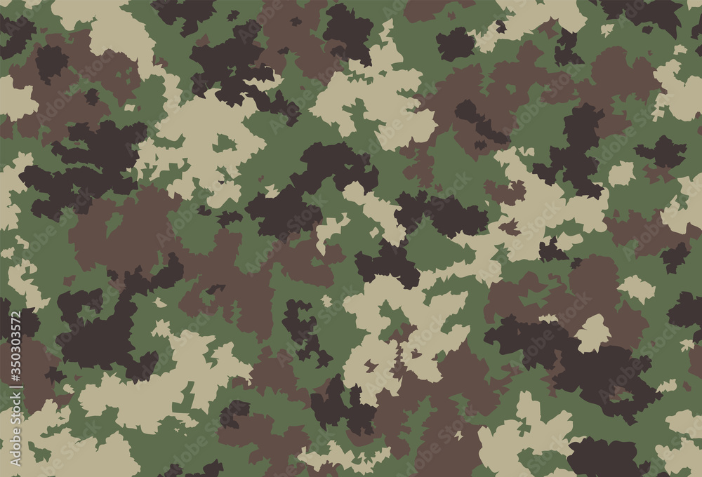 Seamless classic camouflage pattern. Camo fishing hunting vector background. Masking green brown beige color military texture wallpaper. Army design for fabric paper vinyl print Seamless classic camouflage pattern. Camo fishing hunting vector background. Masking green brown beige color military texture wallpaper. Army design for fabric paper vinyl print