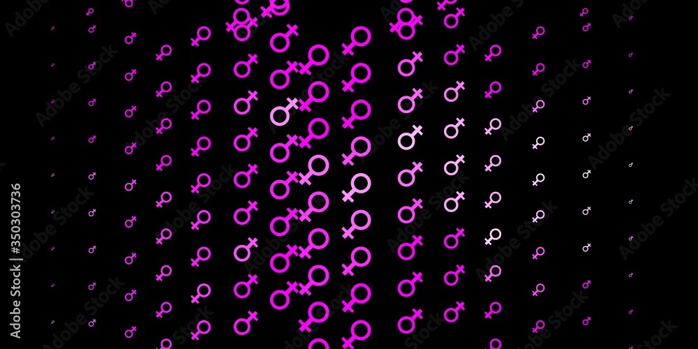 Dark Purple, Pink vector template with businesswoman signs. Dark Purple, Pink vector template with businesswoman signs.