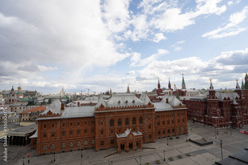 beautiful view of red square, kremlin and Spasskaya tower