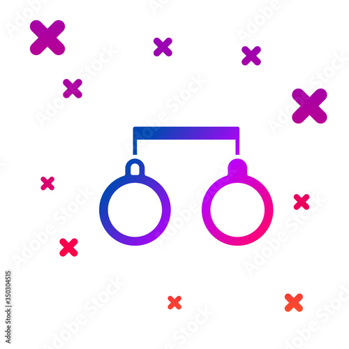 Color Handcuffs icon isolated on white background. Gradient random dynamic shapes. Vector Illustration