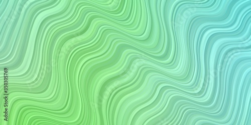 Light Green vector background with curves. Abstract gradient illustration with wry lines. Pattern for booklets, leaflets.