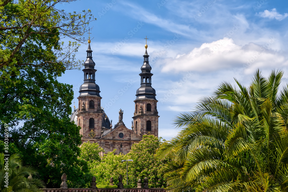 Cathedral in Fulda, Germany. Fulda Cathedral is the former abbey church of Fulda Abbey and the burial place of Saint Boniface. Cathedral in Fulda, Germany. Fulda Cathedral is the former abbey church of Fulda Abbey and the burial place of Saint Boniface.
