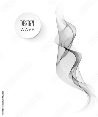 Design elements. Wave of many gray lines. Abstract vertical wavy stripes on white background isolated. Creative line art.