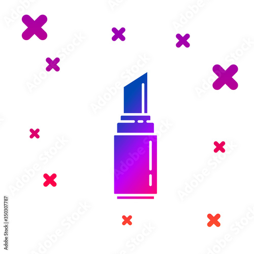 Color Lipstick icon isolated on white background. 8 March. International Happy Women Day. Gradient random dynamic shapes. Vector Illustration