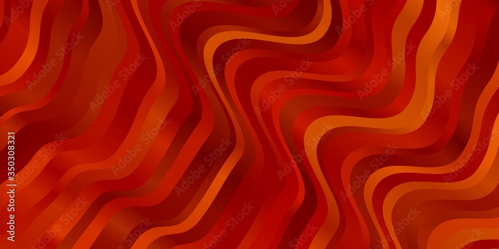 Light Orange vector backdrop with curves. Bright illustration with gradient circular arcs. Pattern for commercials, ads.