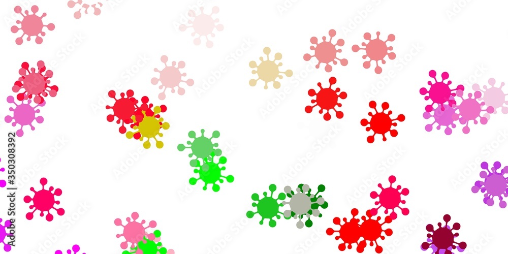 Light pink, green vector pattern with coronavirus elements. Light pink, green vector pattern with coronavirus elements.