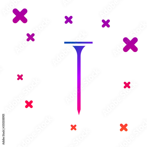 Color Metallic nail icon isolated on white background. Gradient random dynamic shapes. Vector Illustration