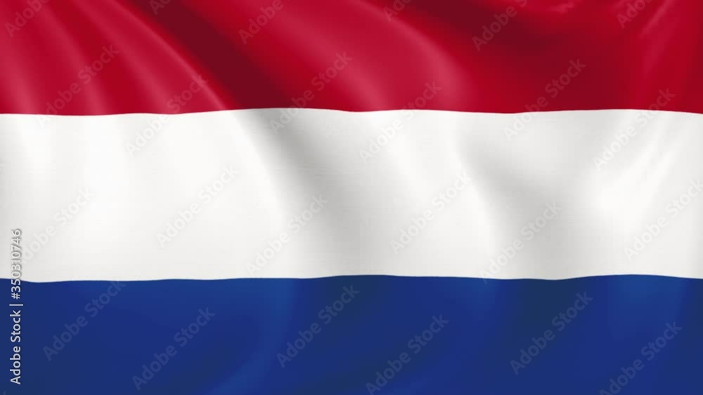 Netherlands flag waving in the wind with high quality texture in 4K National Flag of Holland Dutch Netherlands flag waving in the wind with high quality texture in 4K National Flag of Holland Dutch