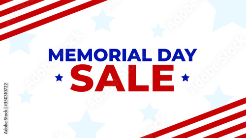 Memorial Day Celebration Holiday Sale Patriotic Vector Banner Graphic Illustration Template