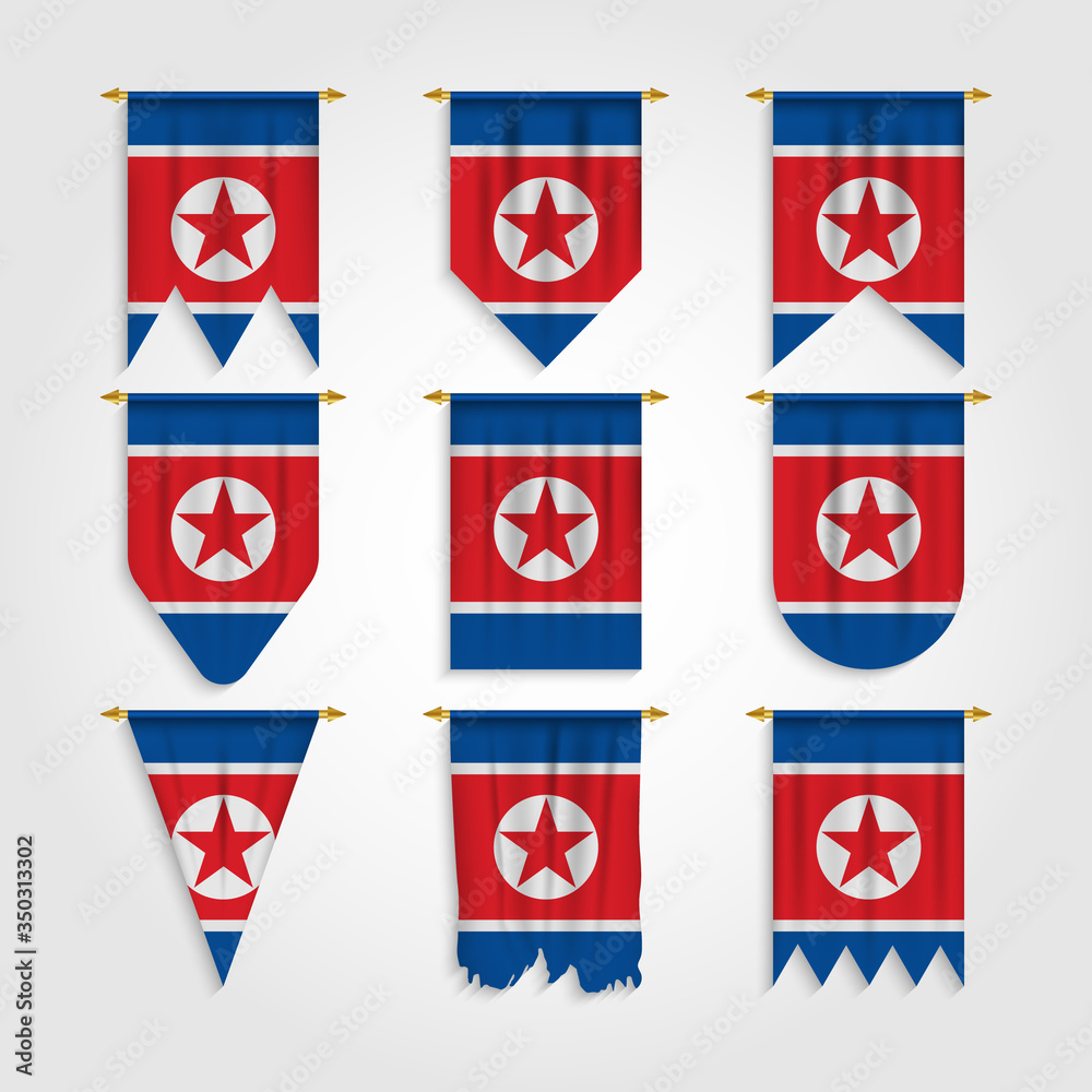 North Korea Flag in Different Shapes, Flag of North Korea in Various Shapes North Korea Flag in Different Shapes, Flag of North Korea in Various Shapes