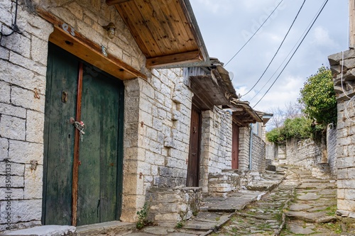 Fototapeta Naklejka Na Ścianę i Meble -  The village of Dilofo one of the 46 traditional villages of Zagoroxoria in Pindos Epirus Greece