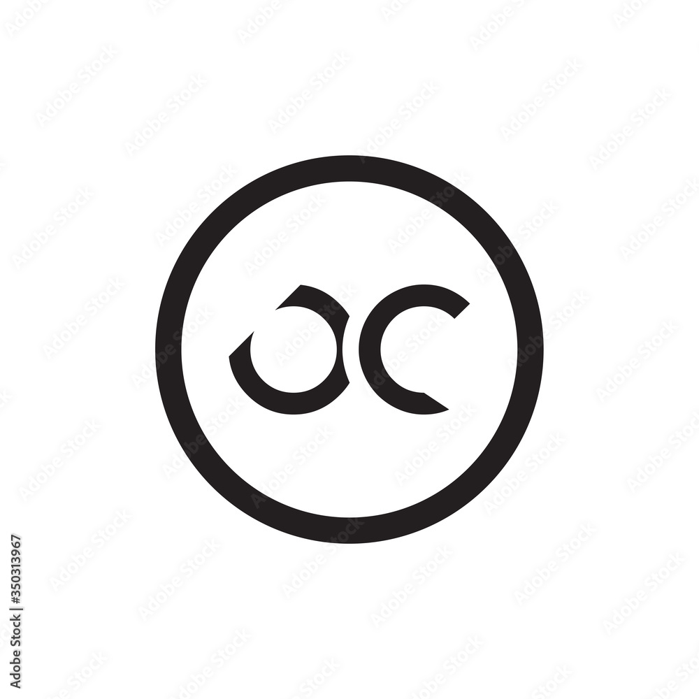 Initial Simple Letter OC Logo Design Vector Template. Abstract Minimal OC Letter Logo Design Initial Simple Letter OC Logo Design Vector Template. Abstract Minimal OC Letter Logo Design
