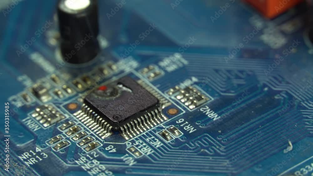 short circuit, high voltage, the computer chip on the motherboard is on.