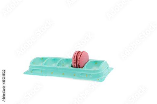 Pink macaroon in a box