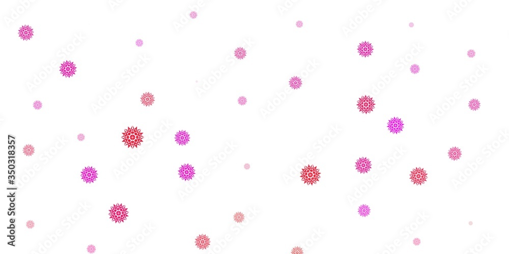 Light pink vector background with christmas snowflakes.
