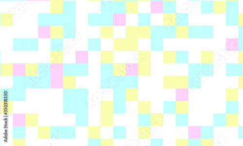 Abstract square pixel mosaic colorful background geometric seamless pattern in pastel colors. 8 bit