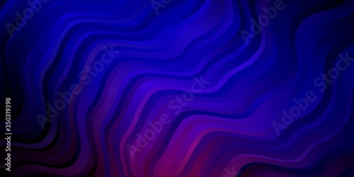 Dark Blue, Red vector background with bent lines. Illustration in abstract style with gradient curved. Template for your UI design.