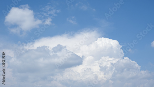 Fototapeta Naklejka Na Ścianę i Meble -  white flufy cloud abstract shape on blue sky background. beauty high natural in summer season.