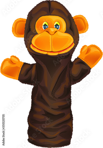 Vector isolated image of a monkey puppet