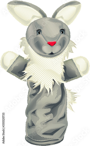 Vector Image puppet rabbit isolated