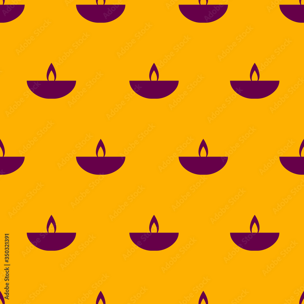 Seamless pattern with oil lamp diya for indian festival Diwali Seamless pattern with oil lamp diya for indian festival Diwali
